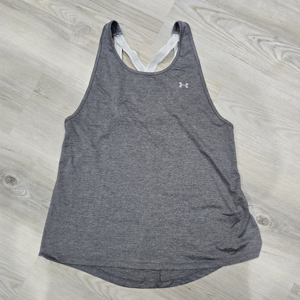 Under Armour Women's Gray Tank Top Lace Crossback Size M